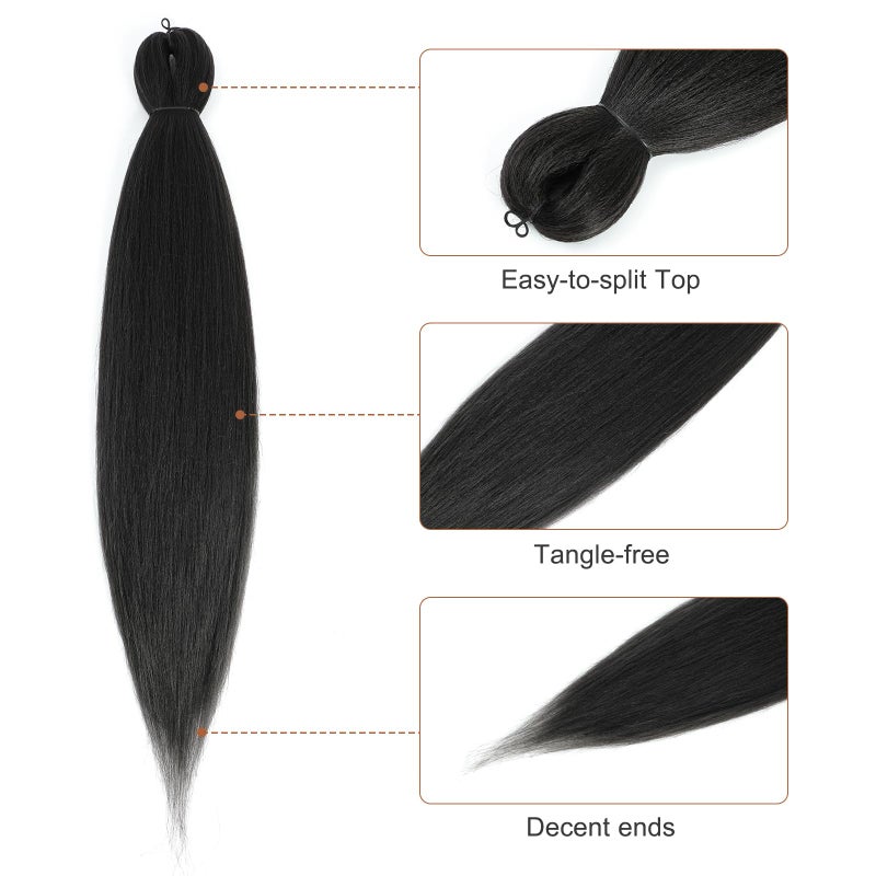 DIFUNEE Pre-stretched Braiding Hair - 16 Inch 8 Packs Dark Brown Short Braiding Hair For Twist or Box Braids, Yaki Texture Hot Water Setting Synthetic Braiding Hair Extensions (16 Inch, #2-8P) - Image 2